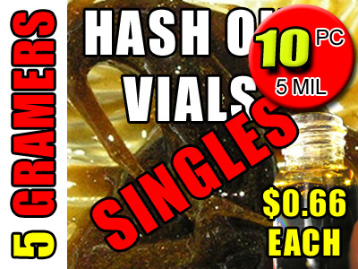 Hash Oil Glass Vials 5ers Singles