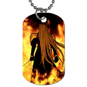 Final Fantasy Sephiroth Fire Dog Tag Necklace