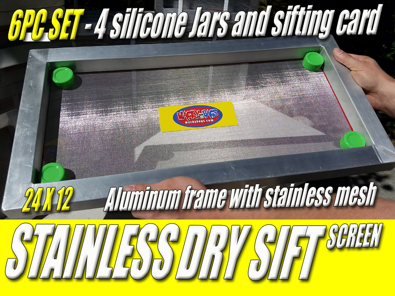 Sift Screens  4 Pc Set - Dry Sift Aluminum Hash Screens 24 X 12