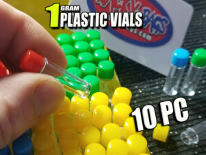 1 Gram Plastic Vials - 10 pack of Singles